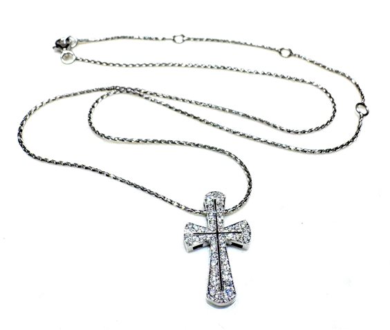 Collana Chimento Donna Croci in Oro bianco Diamante 0.19 Ct 1G05656BB5430 - 1G05656BB5430